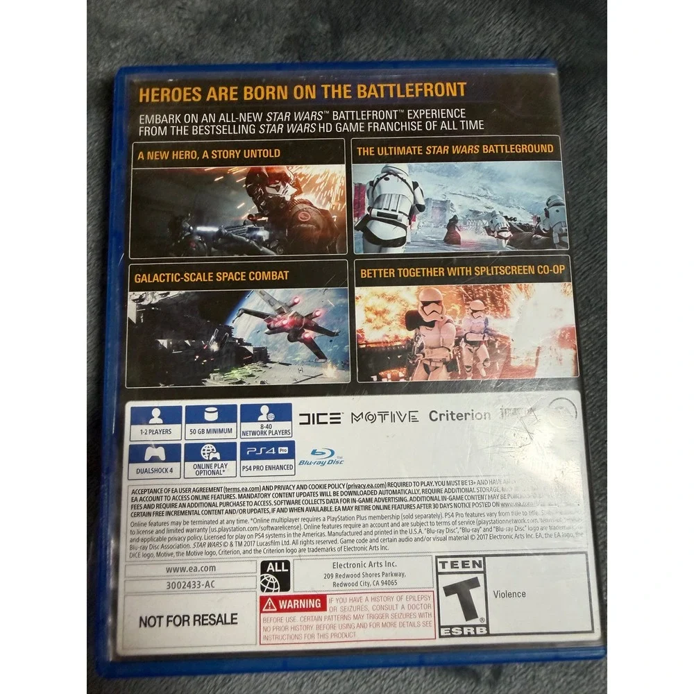 Star Wars Battlefront II PS4 PlayStation 4 EA DICE 2017 Game Action Shooter